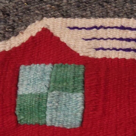 Vintage Southwestern Wool Wall Tapestry 3D Pueblo Cutout Home Decor 28x45 - Picture 6 of 16